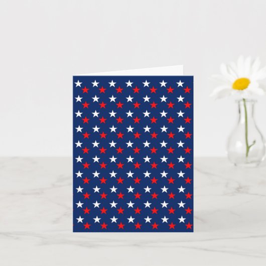 4 JULI/RED WHITE EN BLUE STARS KAART (Kleine Plant)