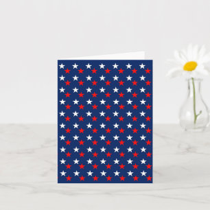 4 JULI/RED WHITE EN BLUE STARS KAART