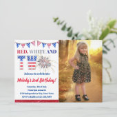 4 juli Red White & TWO Firecracker Verjaardag Kaart (Staand voorkant)