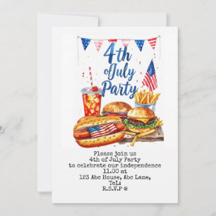 4 juli reserveer de datum Onafhankelijkheidsdagfe Kaart