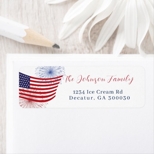 4 juli retour adreslabel. etiket (Insitu)