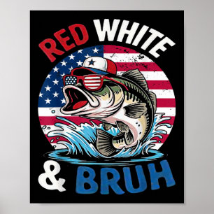 4 juli Retro Amerika Vist patriottische rode Wh Poster
