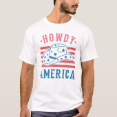 4 JULI RETRO HOWDY AMERIKA WESTERN T-SHIRT (Voorkant)