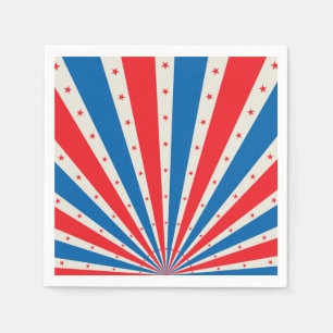 4 juli Retro Stars en Stripes Napkins Servet