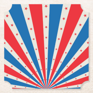 4 juli Retro Stars en Stripes Paper Borden Kartonnen Onderzetters