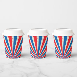 4 juli Retro Sterren en Strepen Papieren Bekers
