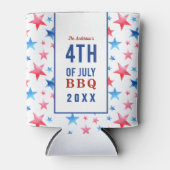 4 juli rode blauwe patriottische sterren barbecue blikjeskoeler (Voorkant)