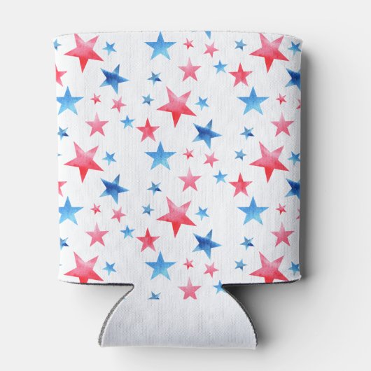 4 juli rode blauwe patriottische sterren barbecue blikjeskoeler (Achterkant)