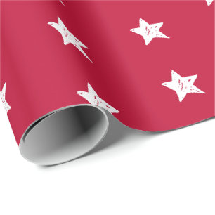4 juli rode en witte sterren cadeaupapier