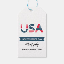 4 juli rode USA Onafhankelijkheidsdag Gift Tags Cadeaulabel