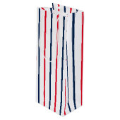 4 juli rode witte blauwe patriottische strepen wijn cadeautas (Voorkant Gekanteld)