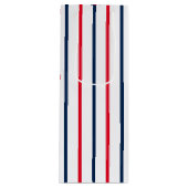 4 juli rode witte blauwe patriottische strepen wijn cadeautas (Voorkant)