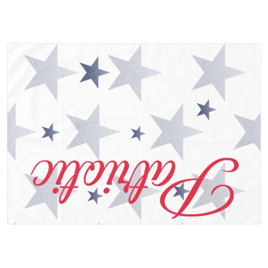 4 juli, rode, witte, blauwe sterren patriottisch tafelkleed (Voorkant (Horizontaal))