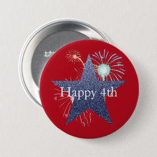 4 juli rode, witte en blauwe Button vuurwerk
