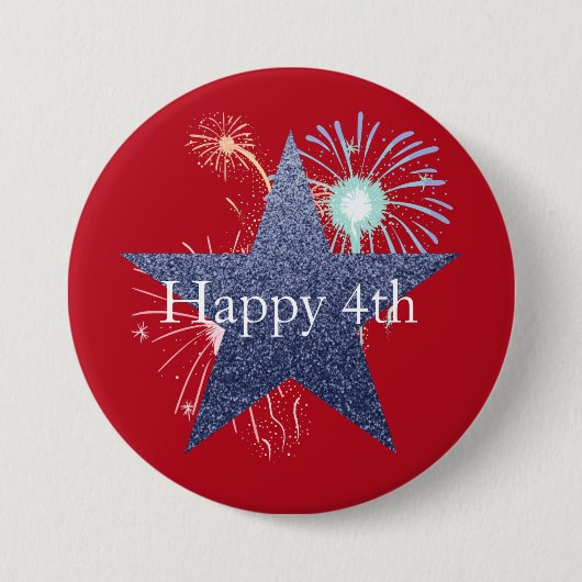 4 juli rode, witte en blauwe Button vuurwerk (Voorkant)