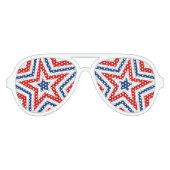 4 juli Rode witte en blauwe ster Aviator Zonnebril (Voorkant)