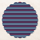 4 juli rode witte marineblauwe patriottische strep kartonnen onderzetters (Voorkant)