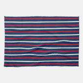 4 juli rode witte marineblauwe patriottische strep theedoek (Horizontaal)