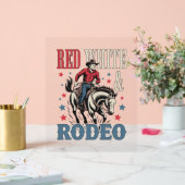 4 juli Rodeo Cowboy Acryl Bord (Huwelijk)