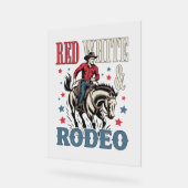 4 juli Rodeo Cowboy Acryl Bord (Hoek)