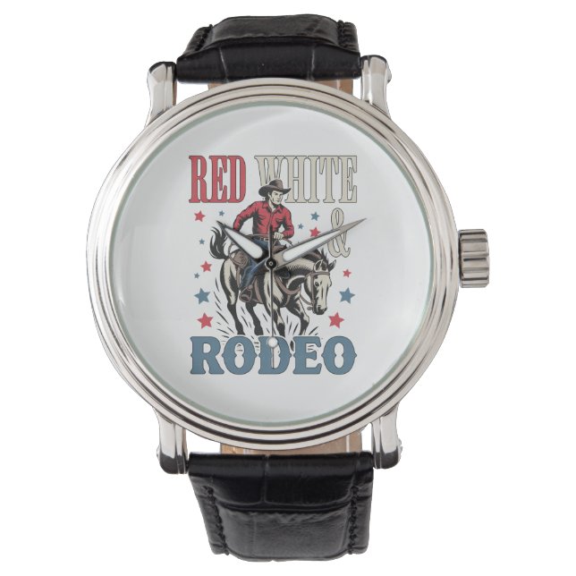 4 juli Rodeo Cowboy Horloge (Voorkant)