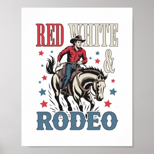 4 juli Rodeo Cowboy Poster (Voorkant)