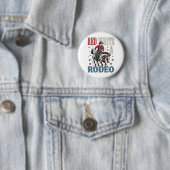 4 juli Rodeo Cowboy Ronde Button 5,7 Cm (In situ)