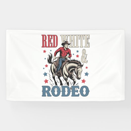 4 juli Rodeo Cowboy Spandoek (Horizontaal)