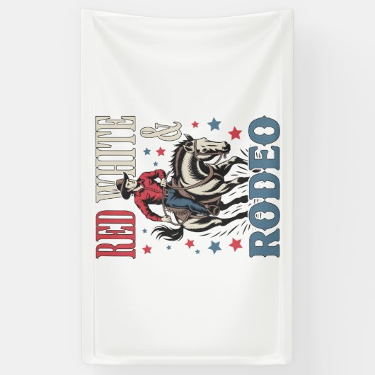 4 juli Rodeo Cowboy Spandoek (Verticaal)