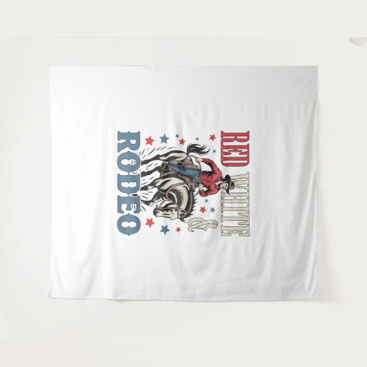 4 juli Rodeo Cowboy Wandkleed (Voorkant (horizontaal))