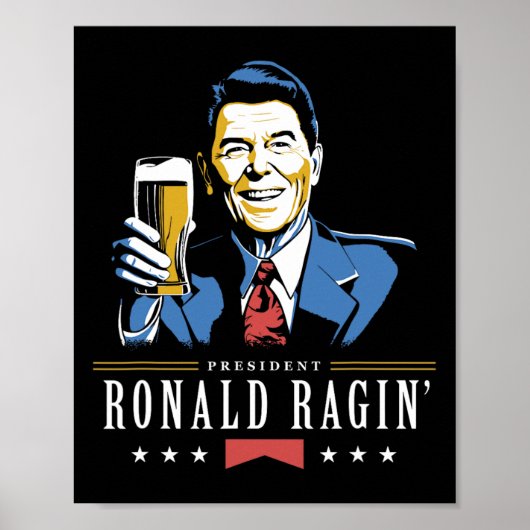 4 juli Ronald Ragin Grappig Bier Poster (Voorkant)