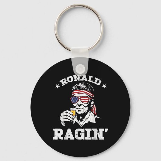 4 juli Ronald Ragin Grappig Juli Vierde Partij M Sleutelhanger (Voorkant)