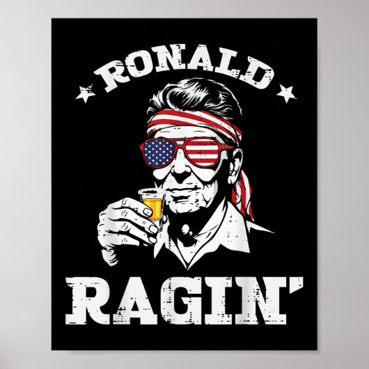 4 juli Ronald Ragin Grappige 4 juli Feest M Poster (Voorkant)