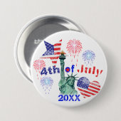 4 juli ronde button 7,6 cm (Voorkant /achterkant)