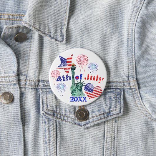 4 juli ronde button 7,6 cm (In situ)