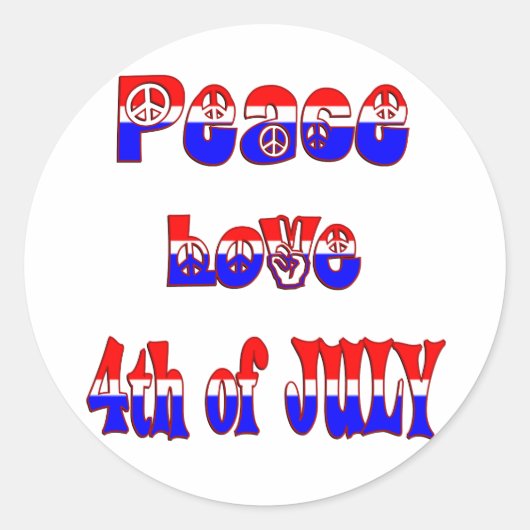 4 juli ronde sticker (Voorkant)