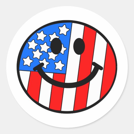 4 juli ronde sticker (Voorkant)