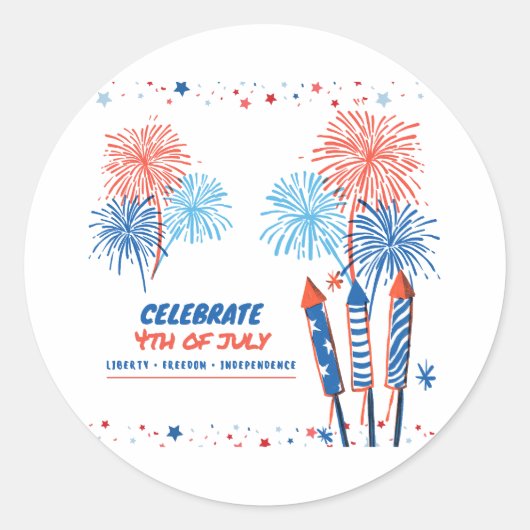4 juli ronde sticker (Voorkant)