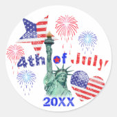 4 juli ronde sticker (Voorkant)