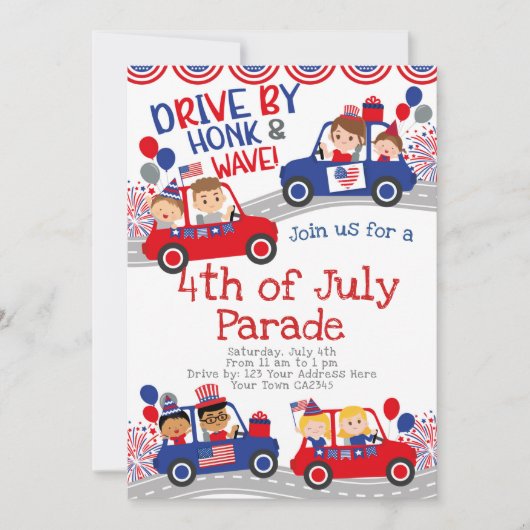 4 juli Rondrijden op verjaardag Kaart (Voorkant)