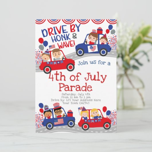 4 juli Rondrijden op verjaardag Kaart (Staand voorkant)