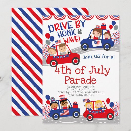 4 juli Rondrijden op verjaardag Kaart (Voorkant / Achterkant)