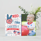4 juli Rood en blauw 2e verjaardag Kaart (Staand voorkant)