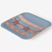 4 juli rood en blauw met sterren papieren bordje (Gebogen)