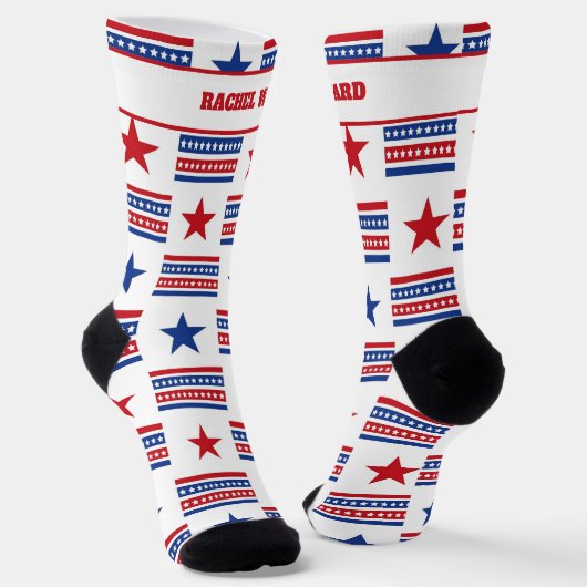 4 juli Rood en blauw Sokken (Gebogen)