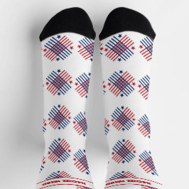 4 juli Rood en blauw Sokken