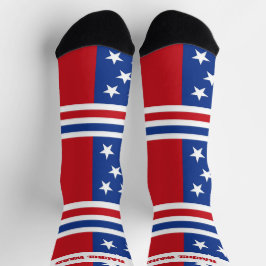 4 juli Rood en blauw Sokken