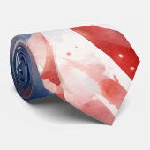 4 juli Rood en blauw Stropdas (Opgerold)