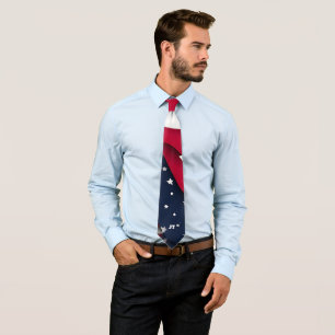 4 juli Rood en blauw Stropdas