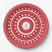 4 juli Rood Stars Monogram Bord (Voorkant)